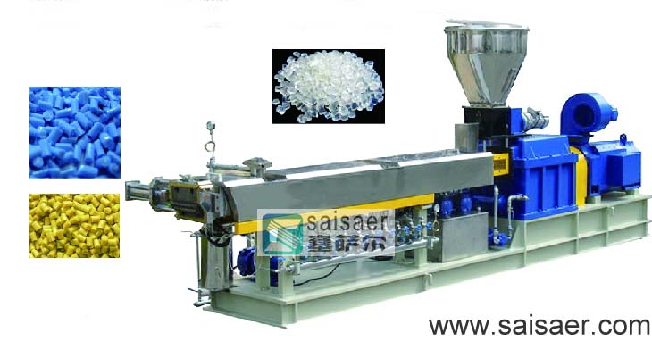 Parallel twin screw plastic pelletizing machine