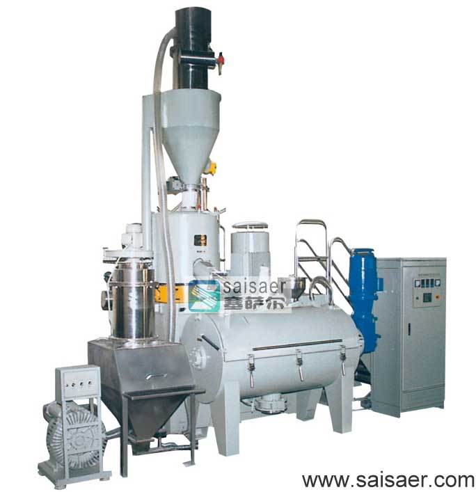 Horizontal high speed heating-cooling mixing unit