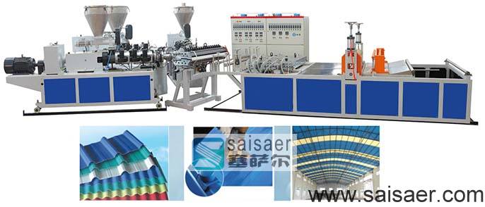 Wave tile extrusion line