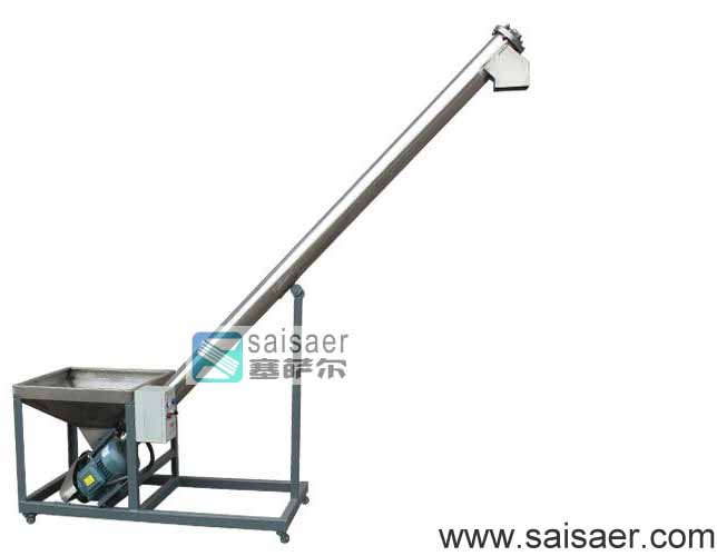 Screw loader for plastic granule and small bock material