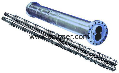 Parallel twin screw and barrel